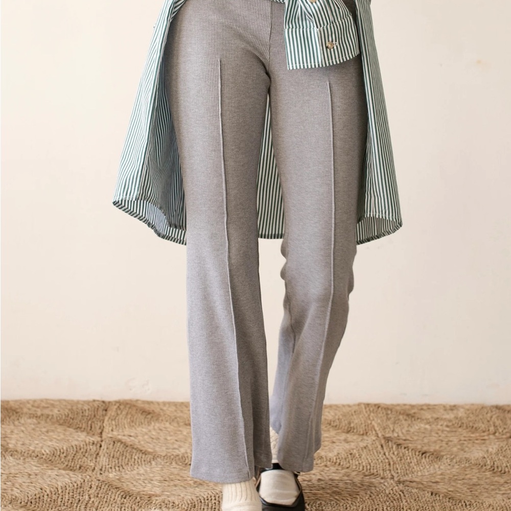 DONNI. Rib Kick Flare XS Heather Grey